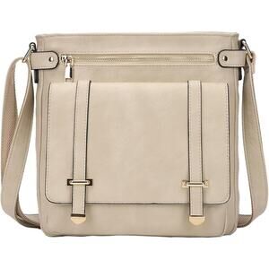 Women's Vegan Leather Crossbody Purse Apricot Multi-Pocket, Versatile & Stylish